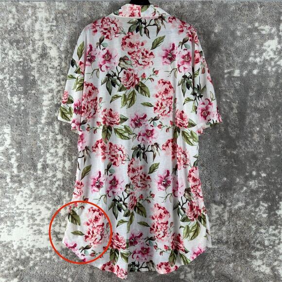 Mumu Womens Size 0/S Floral Open Front Cardigan Sweater Short Sleeve - Picture 5 of 10